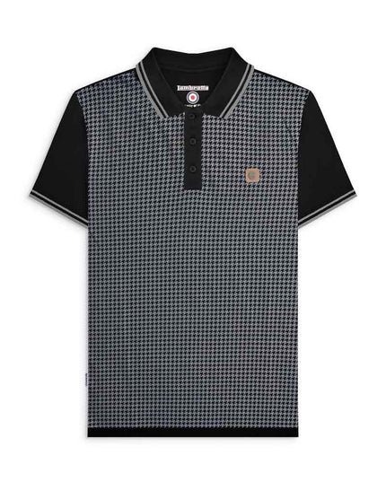 Lambretta Houndstooth Polo Black/Grey