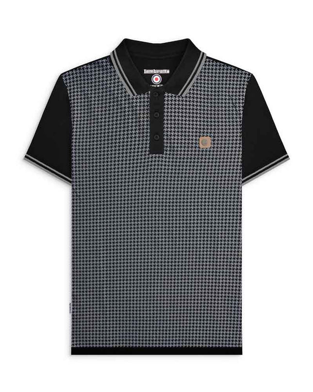 Lambretta Houndstooth Polo Black/Grey