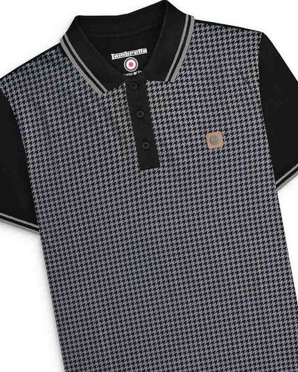 Lambretta Houndstooth Polo Black/Grey