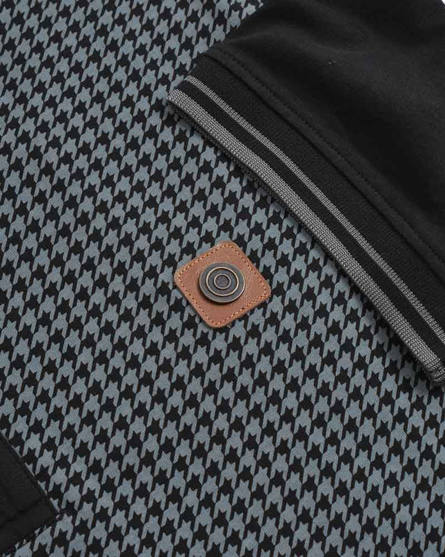 Lambretta Houndstooth Polo Black/Grey