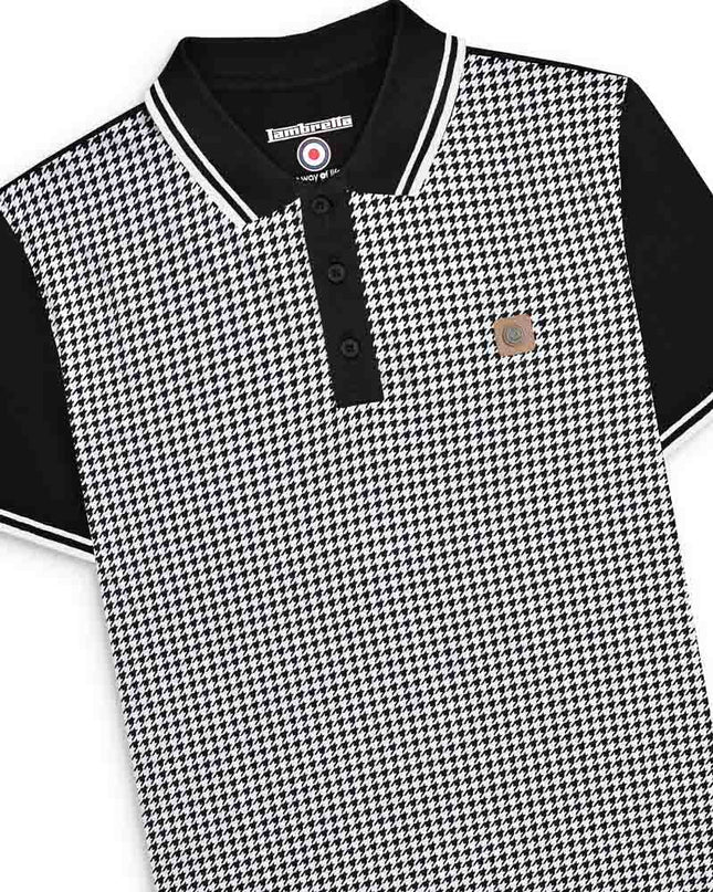 Lambretta Houndstooth Polo Black/White
