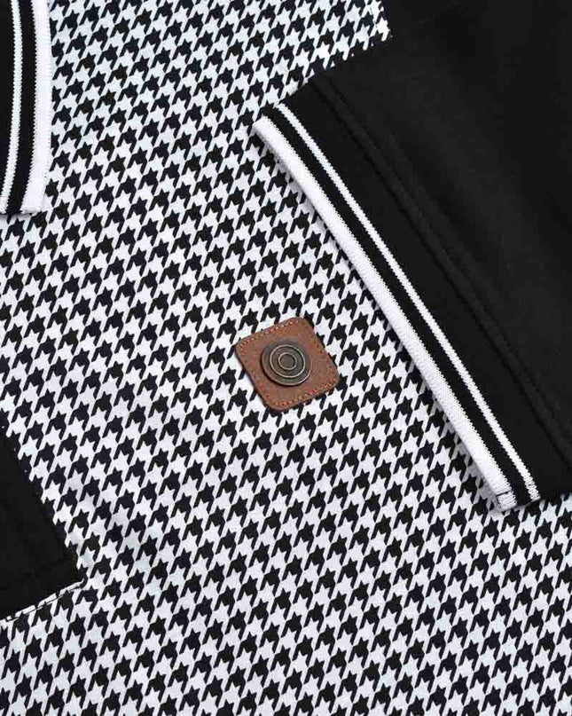 Lambretta Houndstooth Polo Black/White