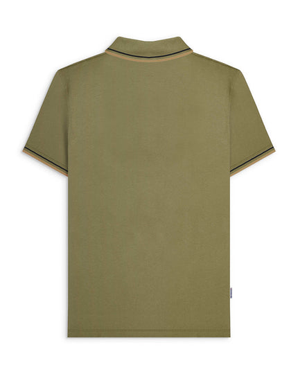 Lambretta Houndstooth Polo in Khaki