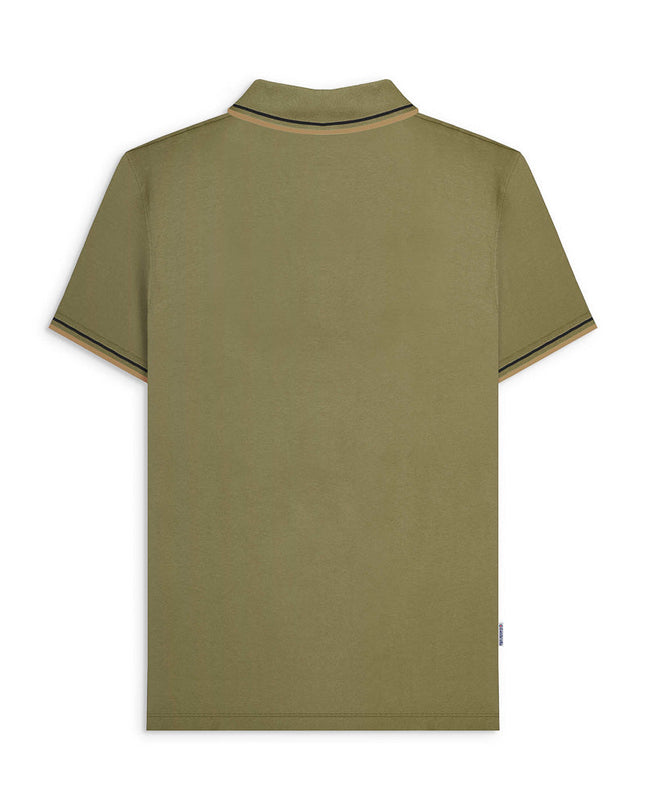 Lambretta Houndstooth Polo in Khaki