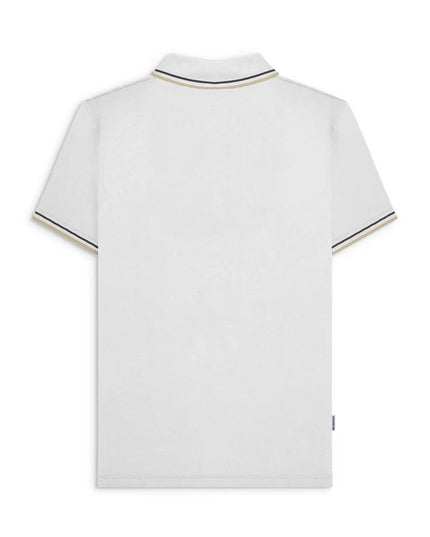 Lambretta Hounds Tooth Polo White/Iron/Silver