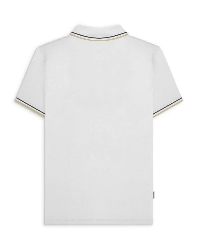 Lambretta Hounds Tooth Polo White/Iron/Silver