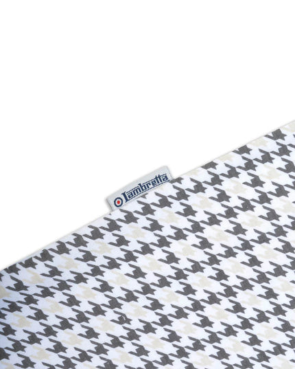 Lambretta Hounds Tooth Polo White/Iron/Silver