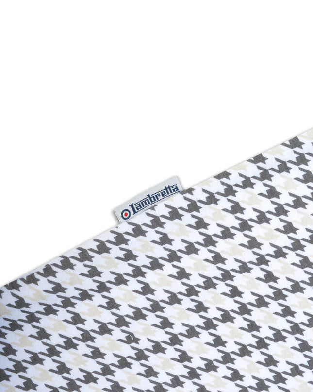 Lambretta Hounds Tooth Polo White/Iron/Silver
