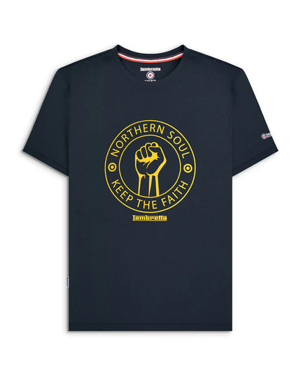Lambretta Northern Soul Tee Navy/Gold