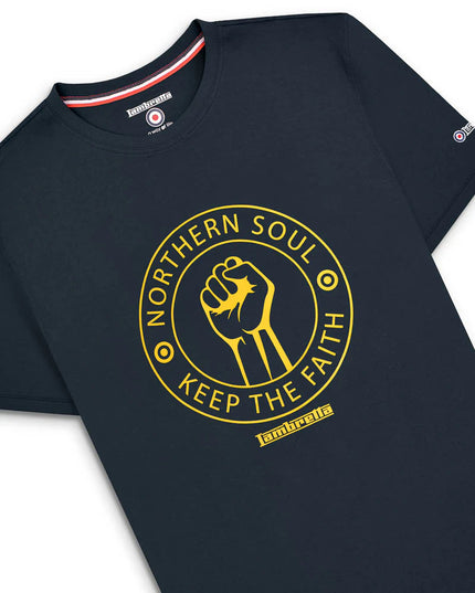 Lambretta Northern Soul Tee Navy/Gold