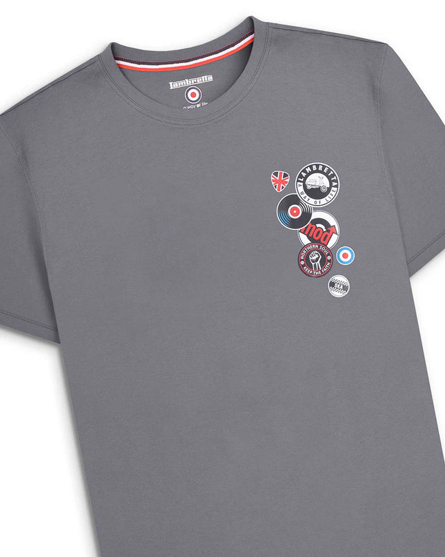 Lambretta Badges Tee Iron Grey 