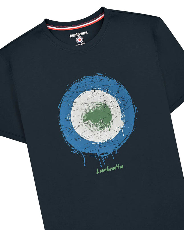 Lambretta Target Spray Tee Navy