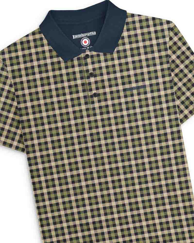 Lambretta Check Polo Navy