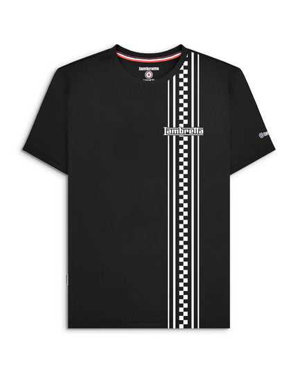 Lambretta Two Tone Stripe Tee Black