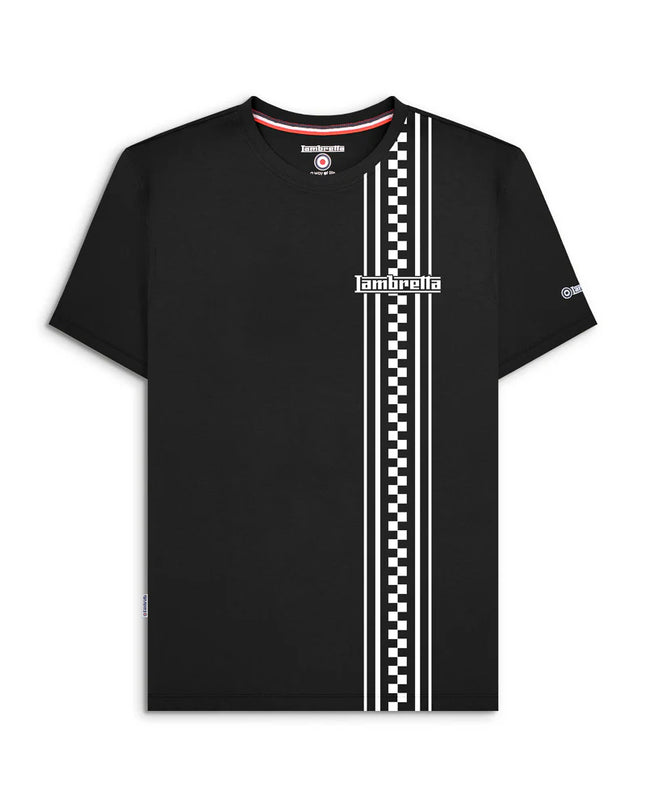 Lambretta Two Tone Stripe Tee Black