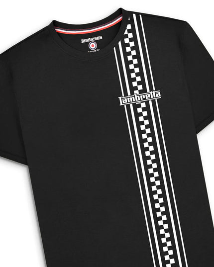 Lambretta Two Tone Stripe Tee Black
