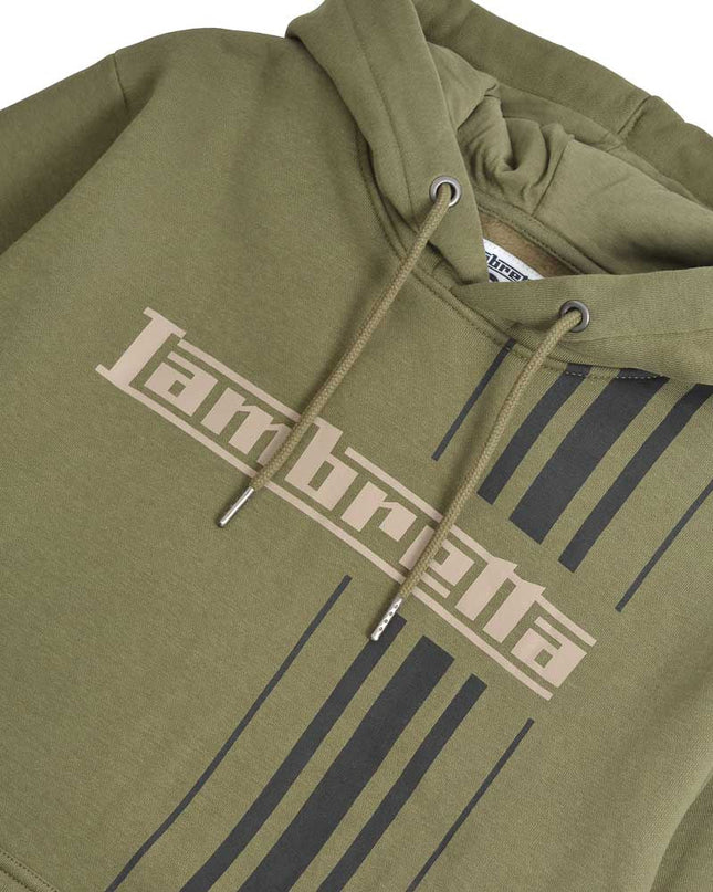Lambretta Stripe Hoodie Khaki - 491 Raw Menswear