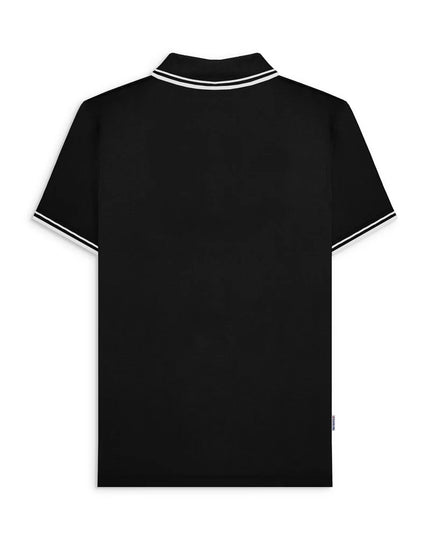 Lambretta Two Tone Badge Polo Black 