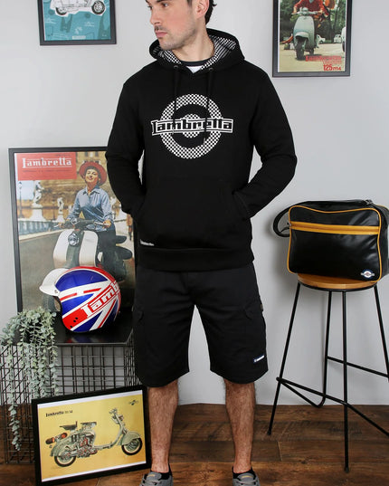 Lambretta Check Target Hoodie Black