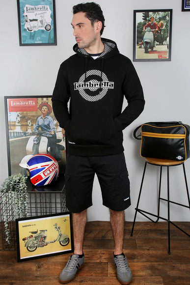 Lambretta Check Target Hoodie Black