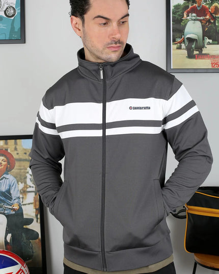 Lambretta Championship Track Top Iron Grey/White