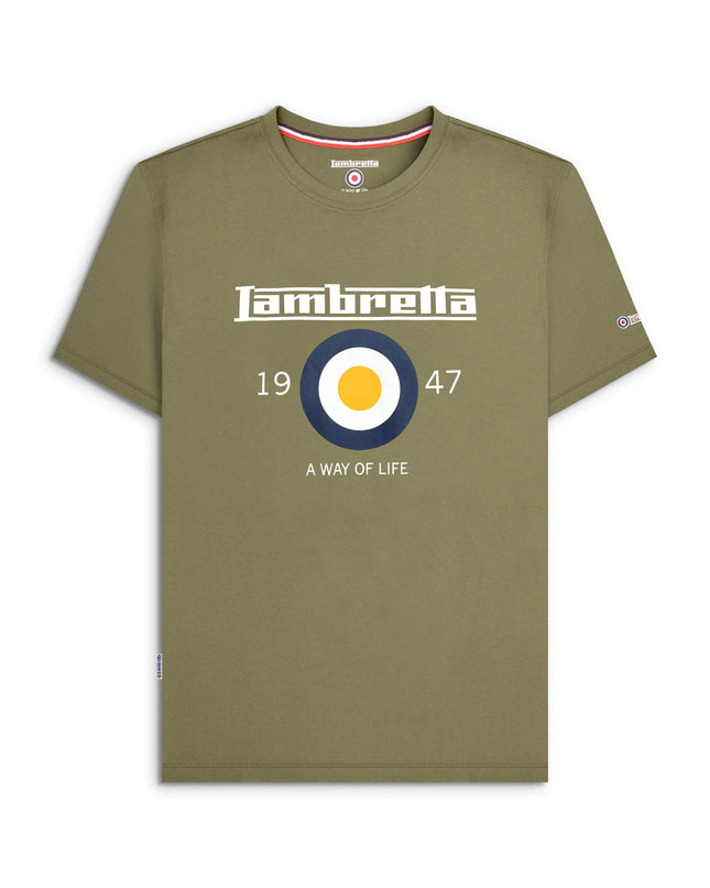 Lambretta Classic Target Tee in Khaki