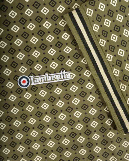 Lambretta Geo AOP Polo Khaki