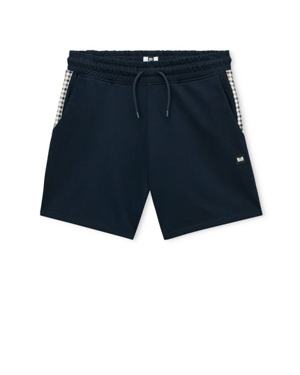 Weekend Offender Missour Check Panelled Shorts Navy
