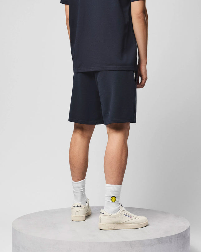 Weekend Offender Missour Check Panelled Shorts Navy