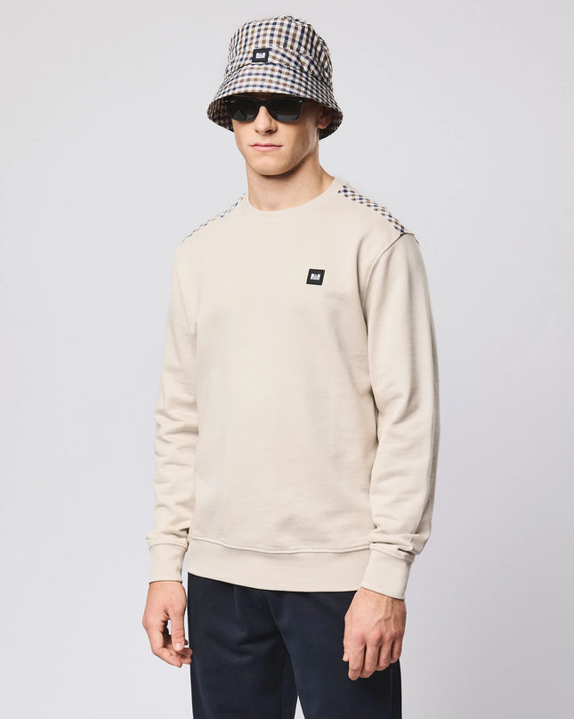 Weekend Offender Beïda Mid House Check Panel Sweater Cement