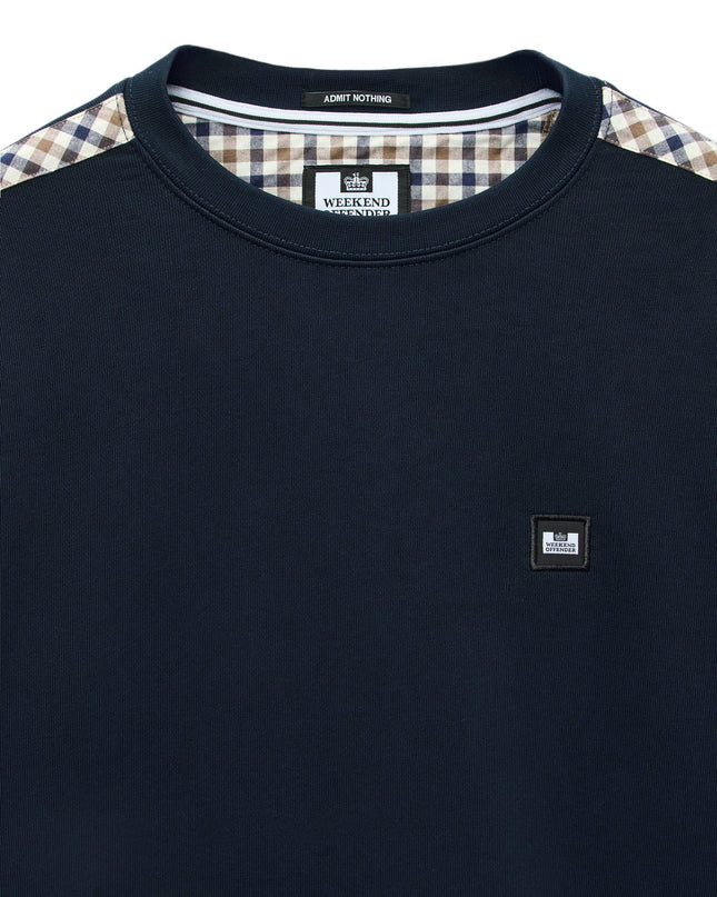Weekend Offender Beïda Mid House Check Panel Sweater Navy 