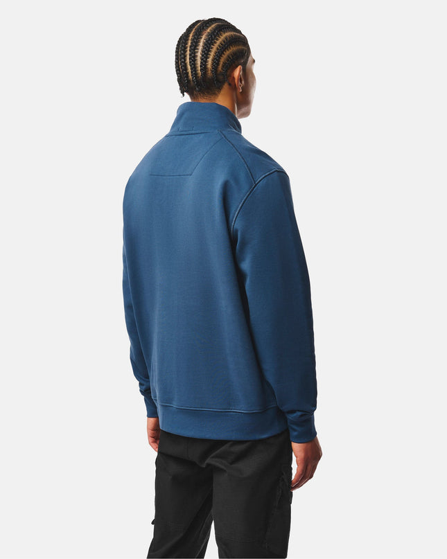 Weekend Offender Kraviz Quarter Zip Sweatshirt in Lagoon Blue