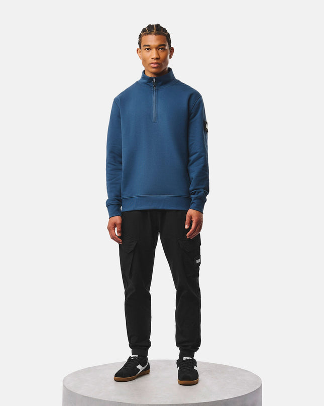 Weekend Offender Kraviz Quarter Zip Sweatshirt in Lagoon Blue