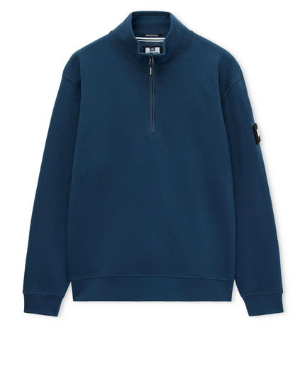 Weekend Offender Kraviz Quarter Zip Sweatshirt in Lagoon Blue