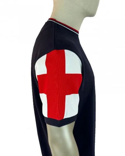 TROJAN England Flag Print Pique Tee TR/9088 in Navy