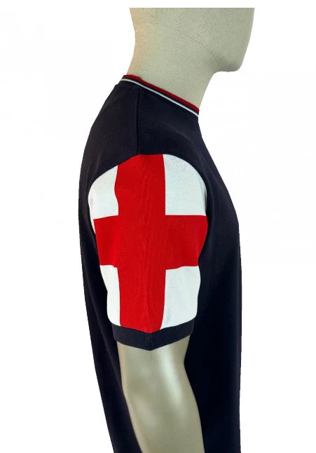 TROJAN England Flag Print Pique Tee TR/9088 in Navy