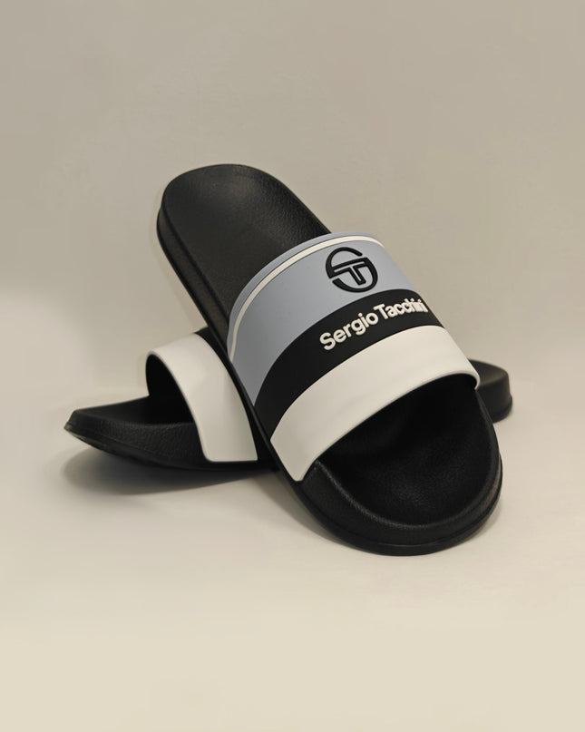 Sergio Tacchini Caspio Sliders in Black/Skyway/White