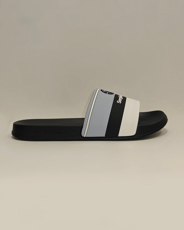 Sergio Tacchini Caspio Sliders in Black/Skyway/White
