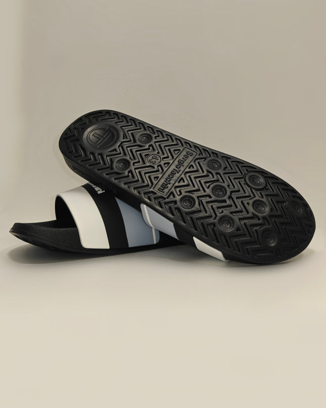 Sergio Tacchini Caspio Sliders in Black/Skyway/White