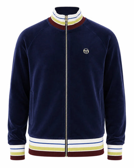 Sergio Tacchini Santori Velour Track Top in Martime Blue