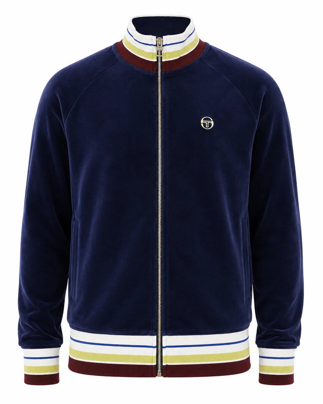 Sergio Tacchini Santori Velour Track Top in Martime Blue