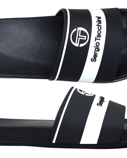 Sergio Tacchini Caspio Sliders in Black/White