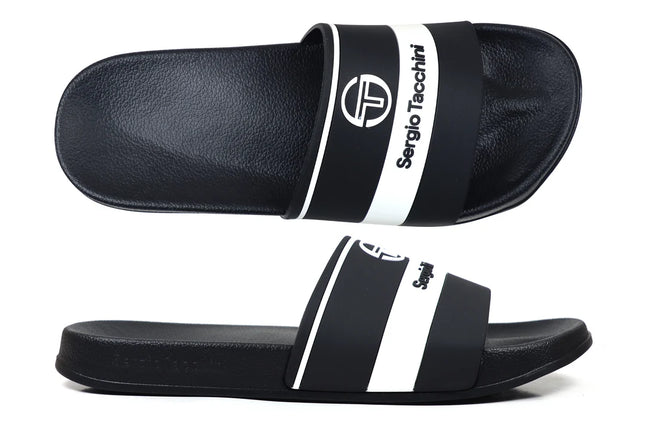 Sergio Tacchini Caspio Sliders in Black/White