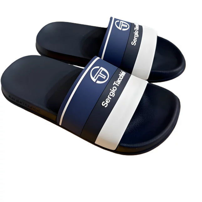 Sergio Tacchini Caspio Sliders in Navy/White