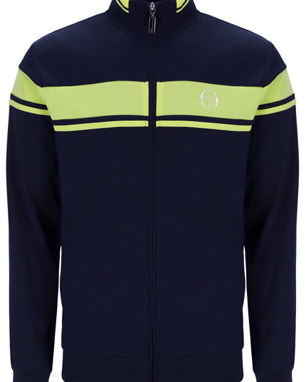 Sergio Tacchini Damarindo Track Top in Maritime Blue/Celery Green