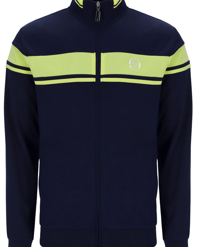 Sergio Tacchini Damarindo Track Top in Maritime Blue/Celery Green