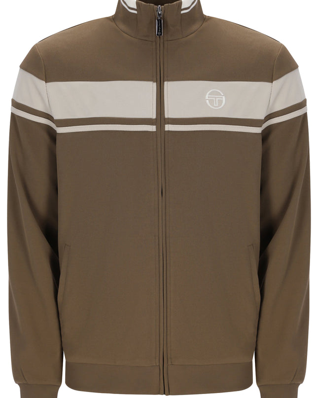 Sergio Tacchini Damarindo Track Top in Shitake/Peyote/Gardenia