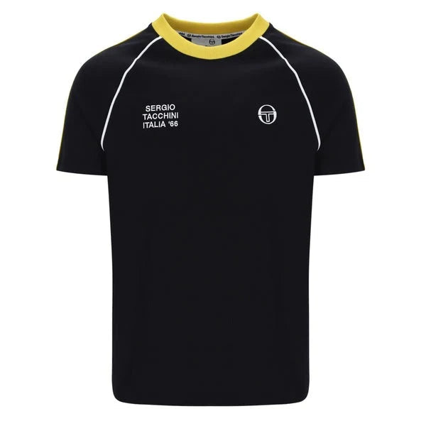 Sergio Tacchini Ghibli Davis Tee in Black/Yellow