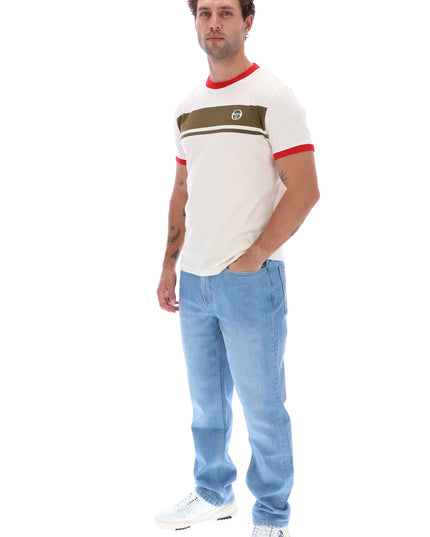 Sergio Tacchini Masters Tee Gardenia/Dark Olive/Adrenaline Rush