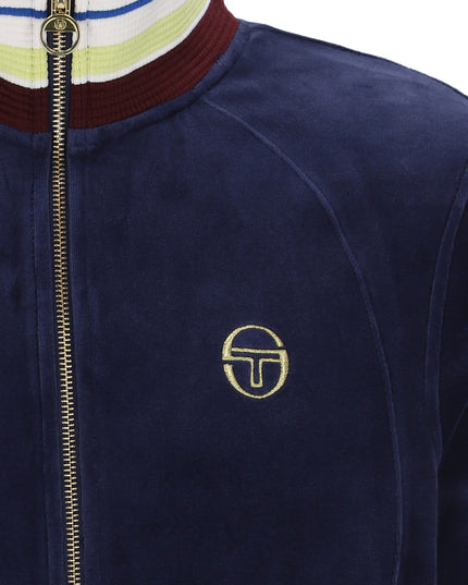 Sergio Tacchini Santori Velour Track Top in Martime Blue